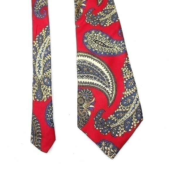 Silk Accents 100% Silk Men’s Long Traditional Neck tie Paisley Patterned Design - Picture 5 of 11